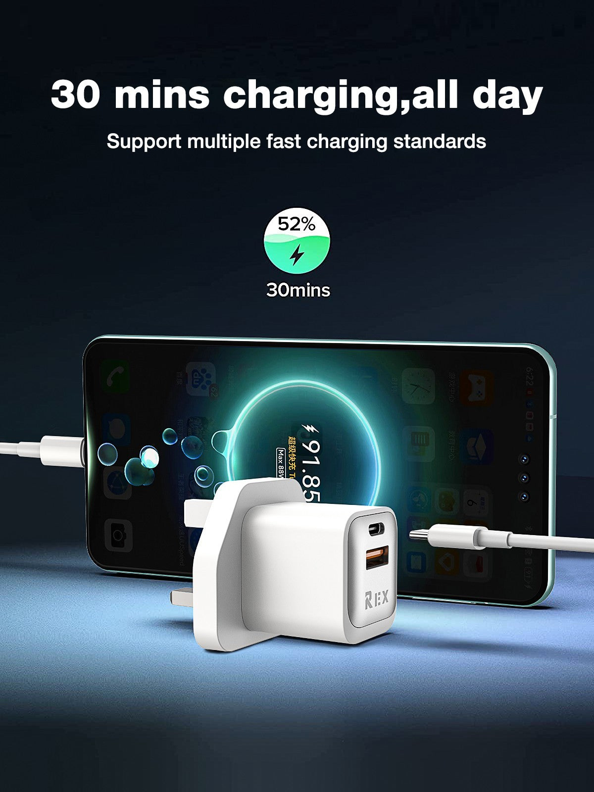 For iPhone 17 16 Pro Max Samsung Fast Charging 20W USB-C PD Plug Charger Cable