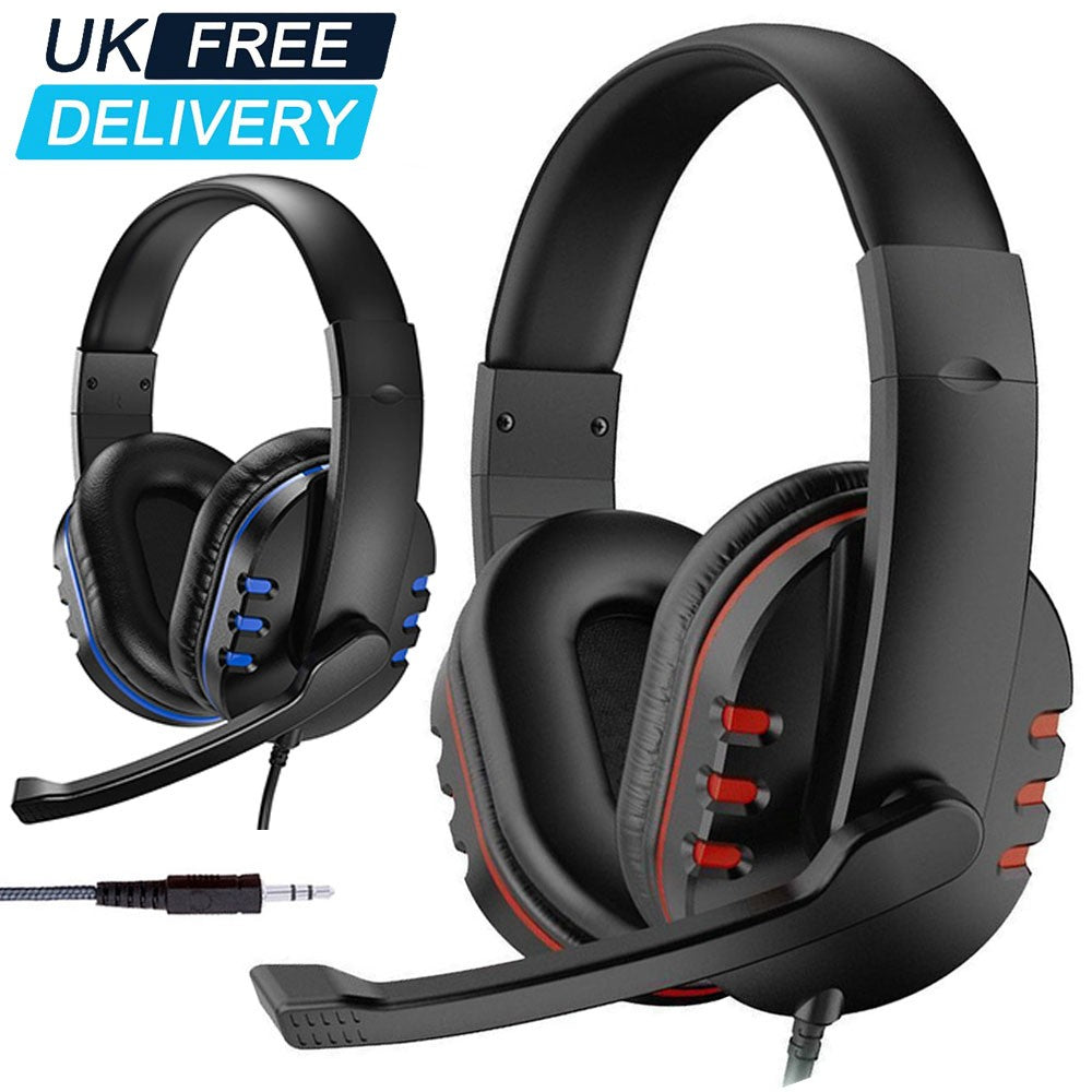 Gaming Headset with Microphone Mic Headphones For PC Laptop PS4 PS5 Xbox One UK