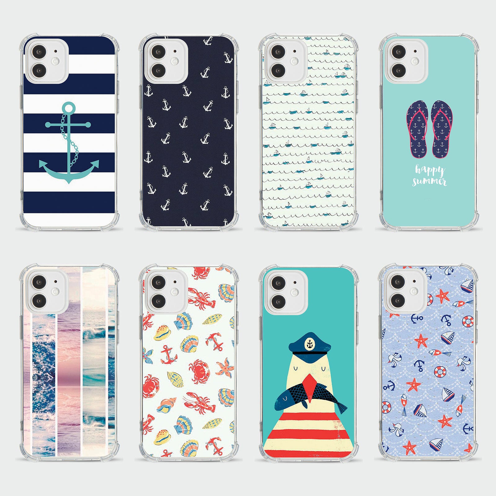 Case for iPhone 15 14 13 12 11 Se 8 Pro Shockproof Anchor Sea Beach