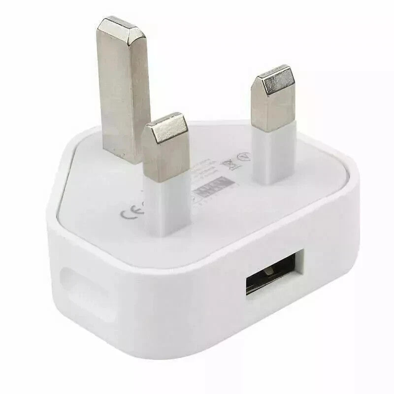 UK 3 Pin Dual USB Plug Adapter Mains Wall Charger 1/2/3-Port For Phones Tablet