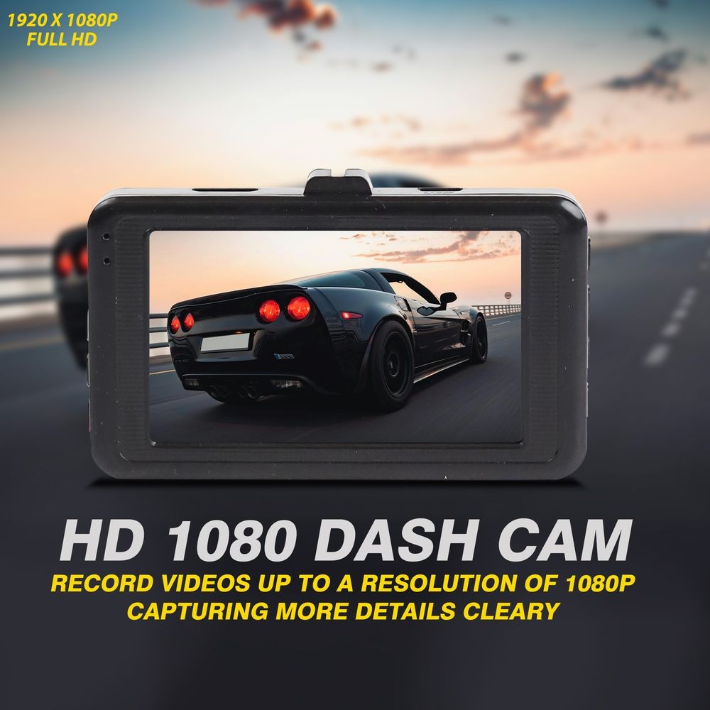 Compact Car Dash Cam 3'' LED Display Camera Video Recorder