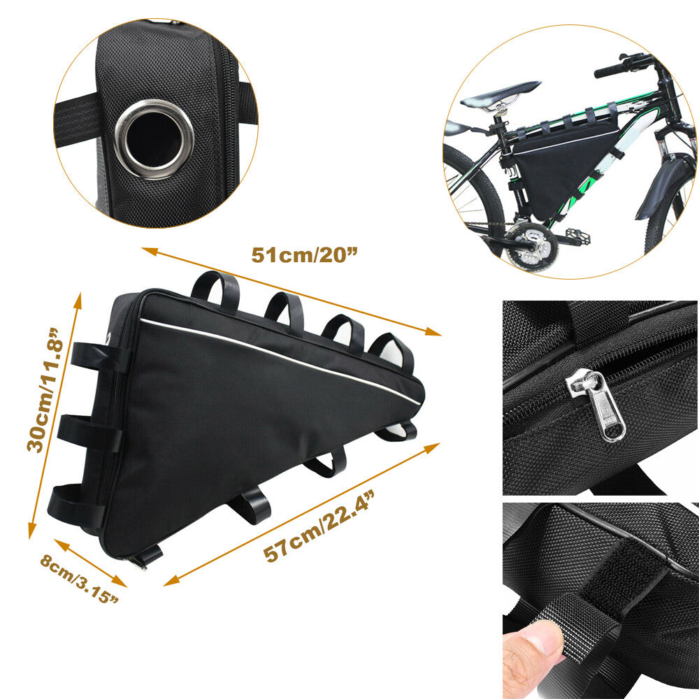 MTB Triangle Bag Electric Mountain Bike Li-Ion Battery Case Bicycle Frame S M L