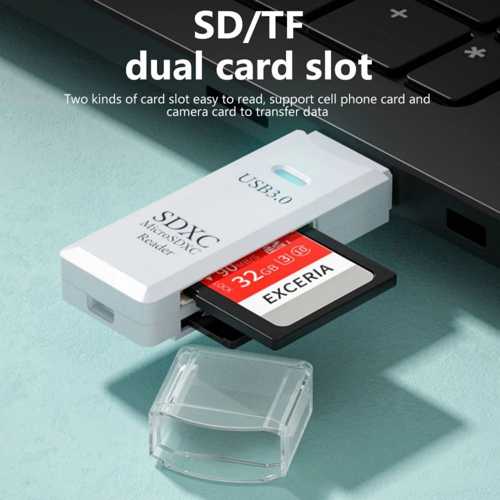 2 in 1 USB 3.0 Card Reader Micro TF SD card Reader USB adapter High Speed Reader