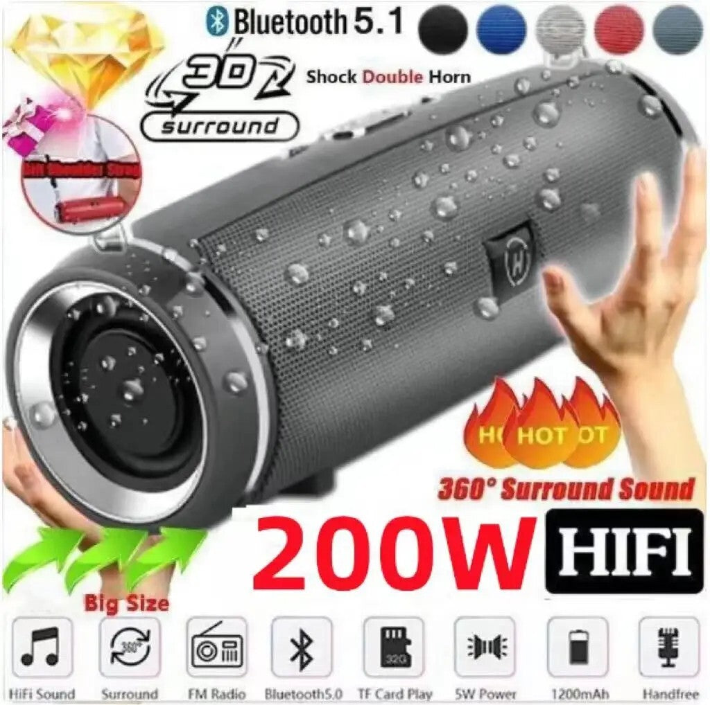 Ultra Loud High Bass Bluetooth Speakers Portable Outdoor Wireless Speaker Indoor