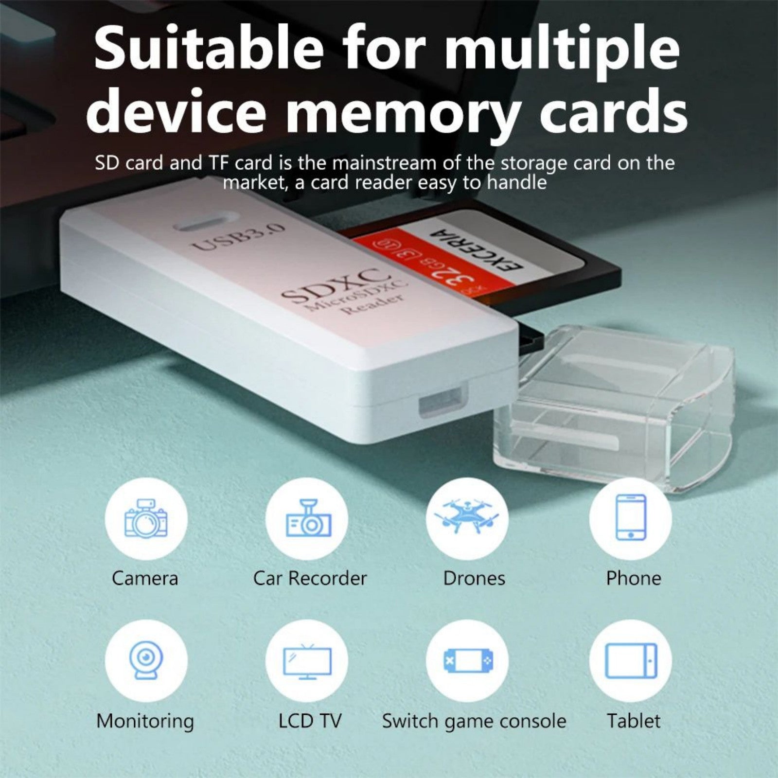 2 in 1 USB 3.0 Card Reader Micro TF SD card Reader USB adapter High Speed Reader
