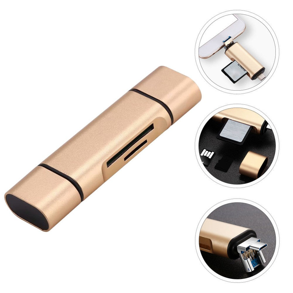 USB Type Dual Slots Adapter for Computer Laptop Phone Reader