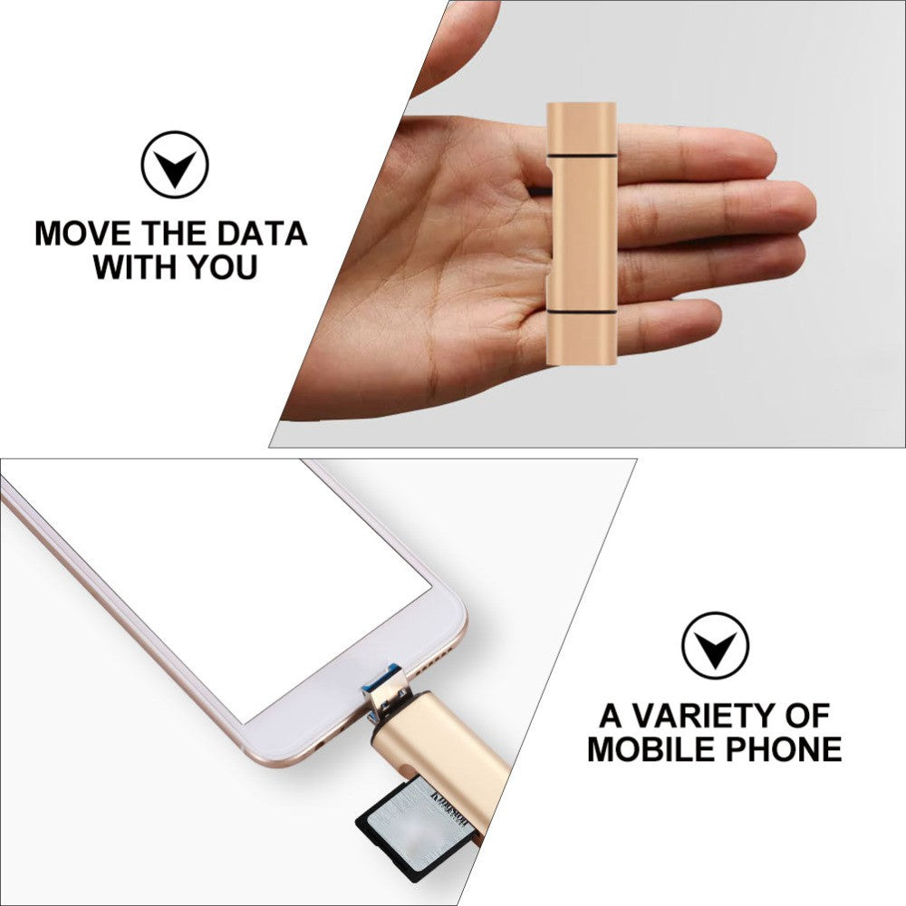 USB Type Dual Slots Adapter for Computer Laptop Phone Reader