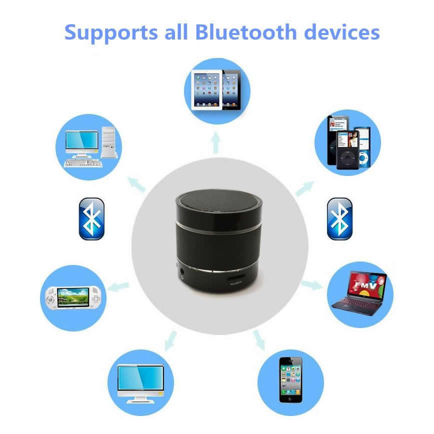 JUSTOP Bluetooth Wireless Speaker Portable LED Light Extra Bass Loud MicroSD UK