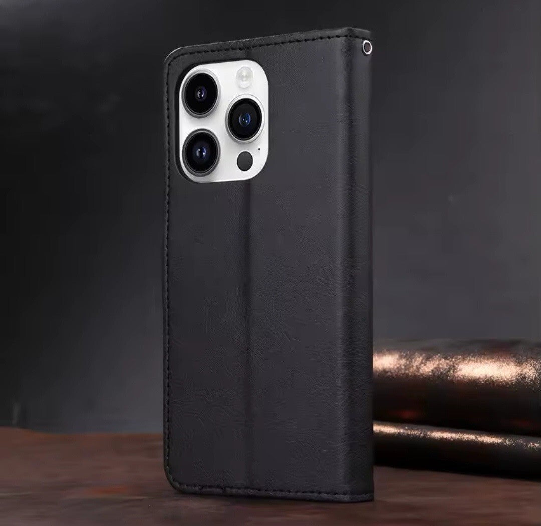 Case For iPhone 17 Pro Max 17e 15Pro 14 13 12 11Pro XR SE 16 Leather Flip Wallet