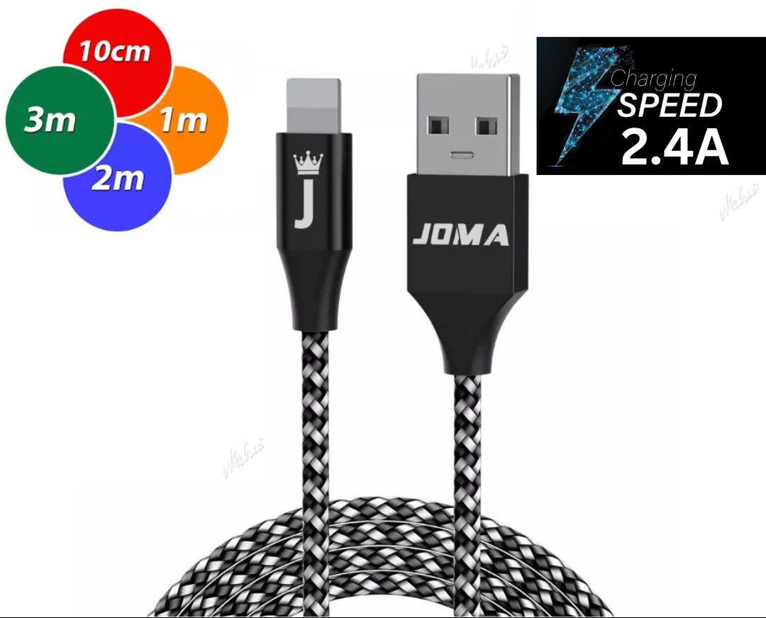 Heavy Duty Braided Long USB Fast Charger Cable Lead For iPhones