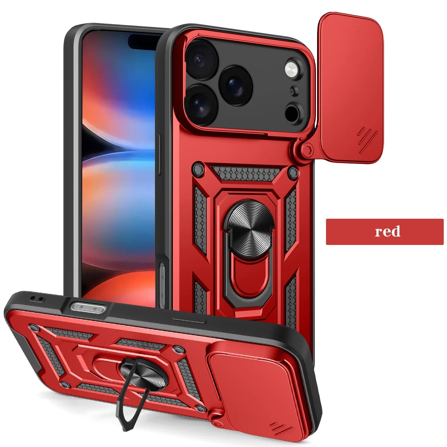 Shockproof Ring Stand Armor Case For iPhone