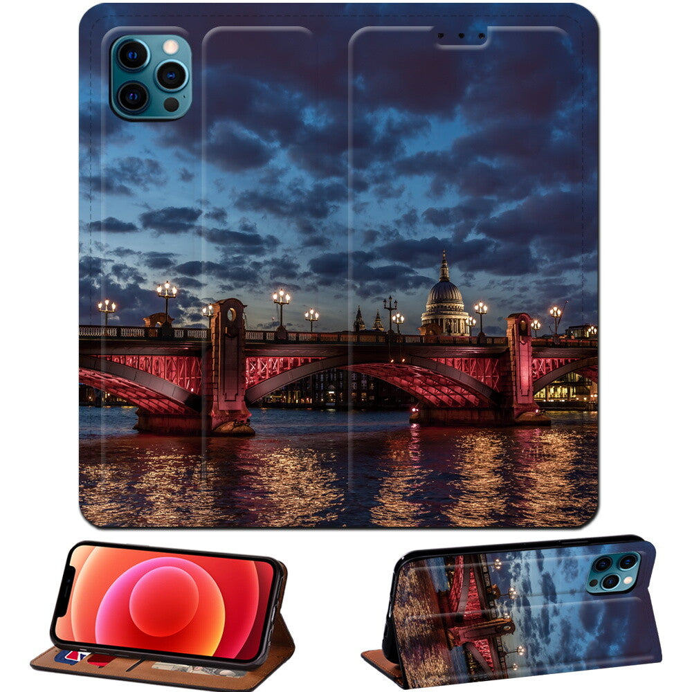 Scenery PU Leather Stand Phone Cover Case For Apple iPhone air/17/17 Pro