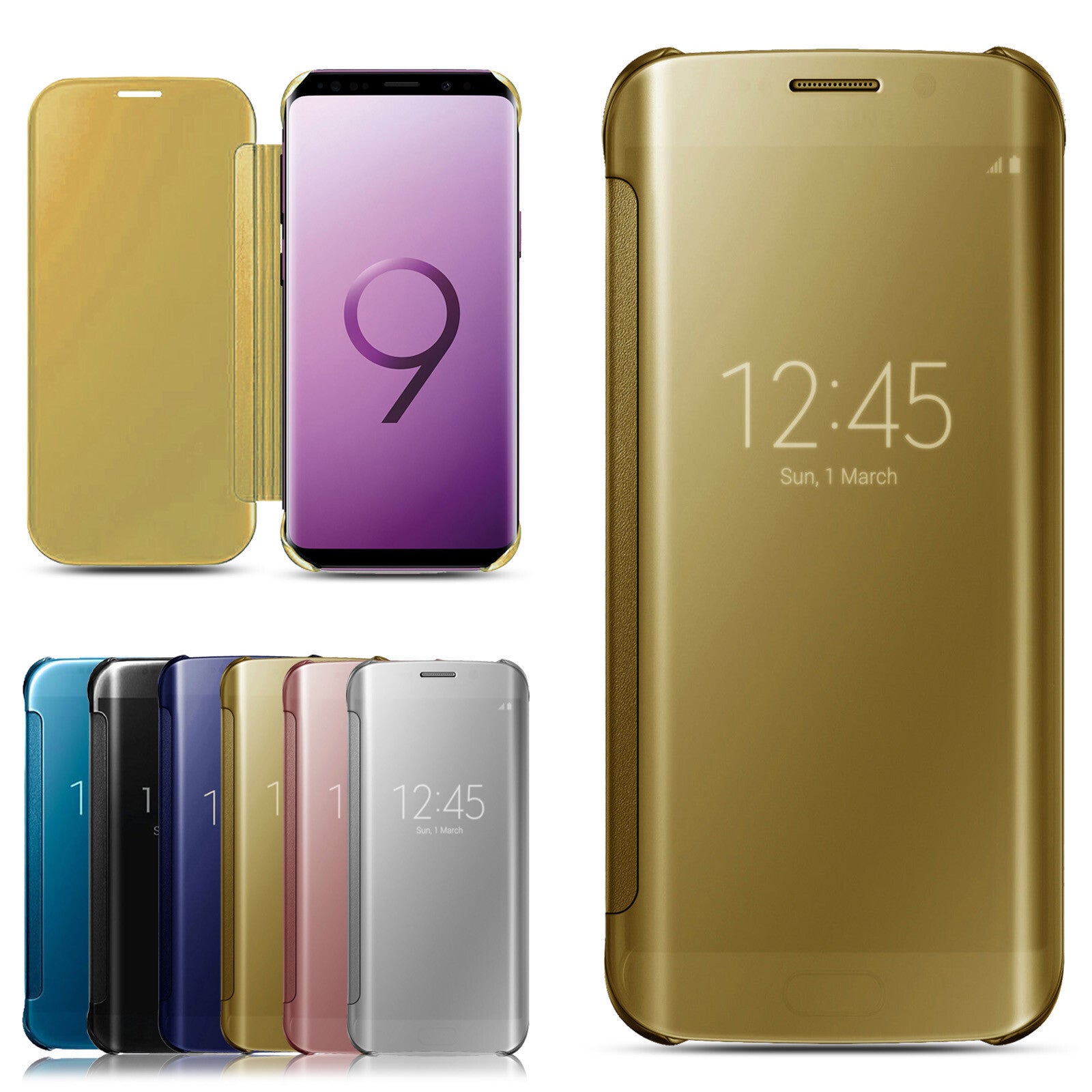 Phone Case For Samsung Galaxy S8 S9 Plus S7 S6 Edge S5 A5 J3 Mirror Flip Cover