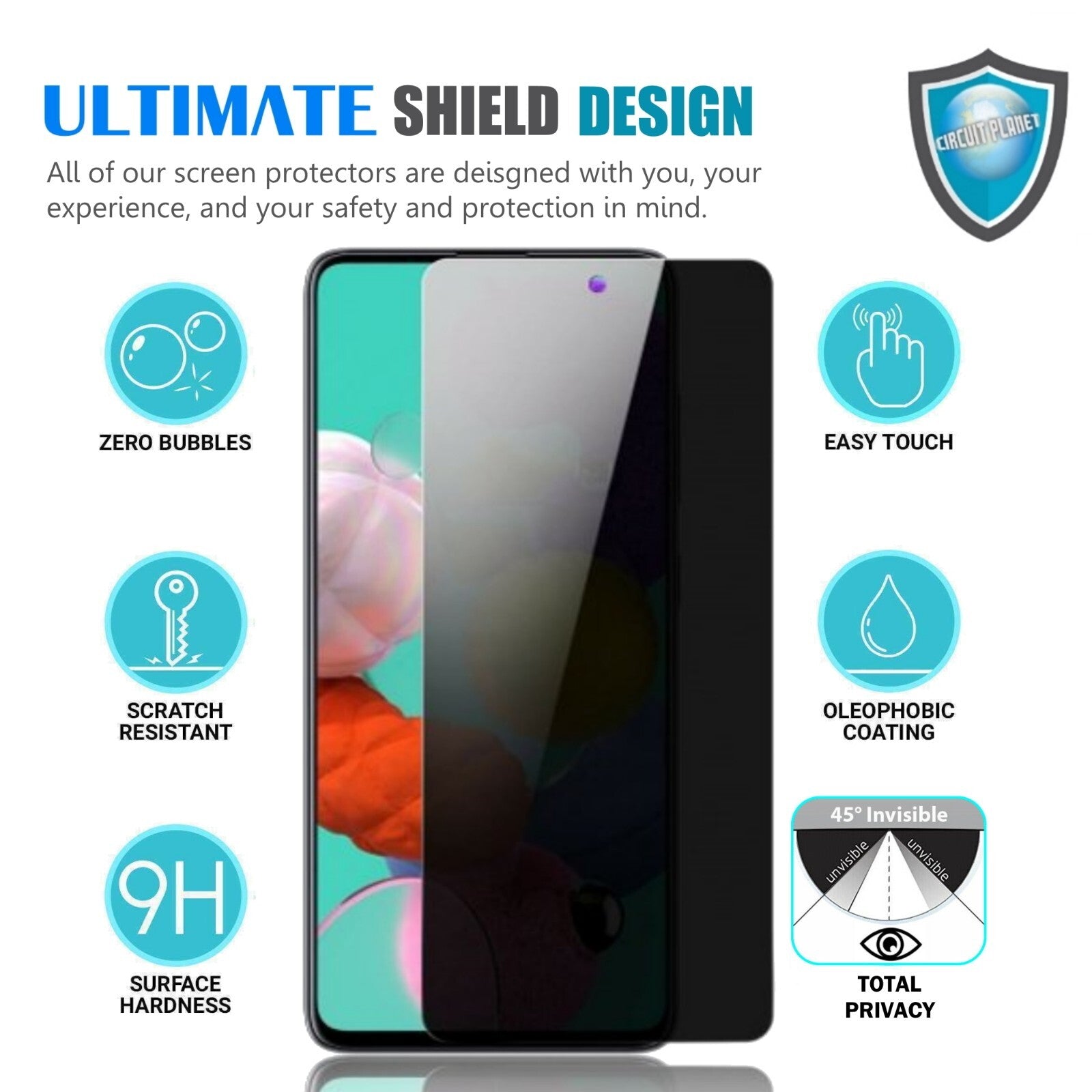 Privacy Tempered Glass Screen Protector For Samsung