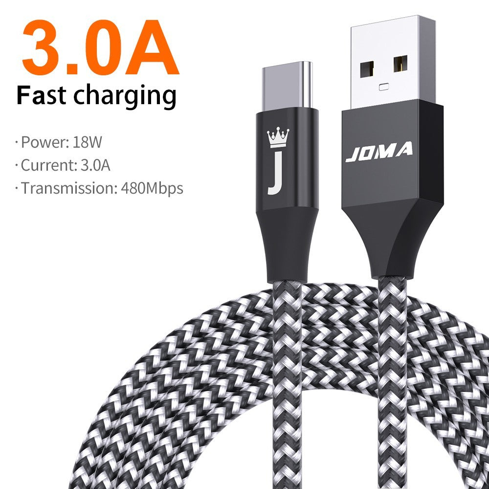 USB A to Type C Cable 3A 60W Fast Charger Braided Long Lead 0.25M 1M 2M 3M
