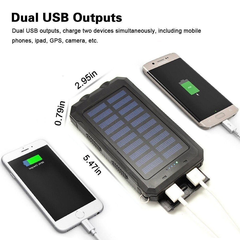 Portable 9000000mah Solar Power Bank Pack USB LED Pack Battery Charger For Phone