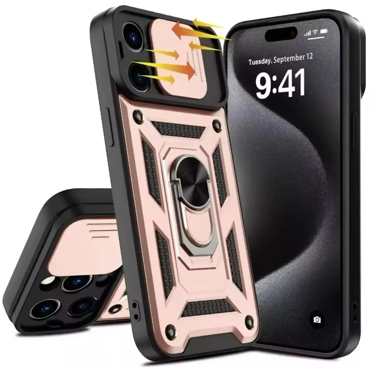 Shockproof Ring Stand Armor Case For iPhone