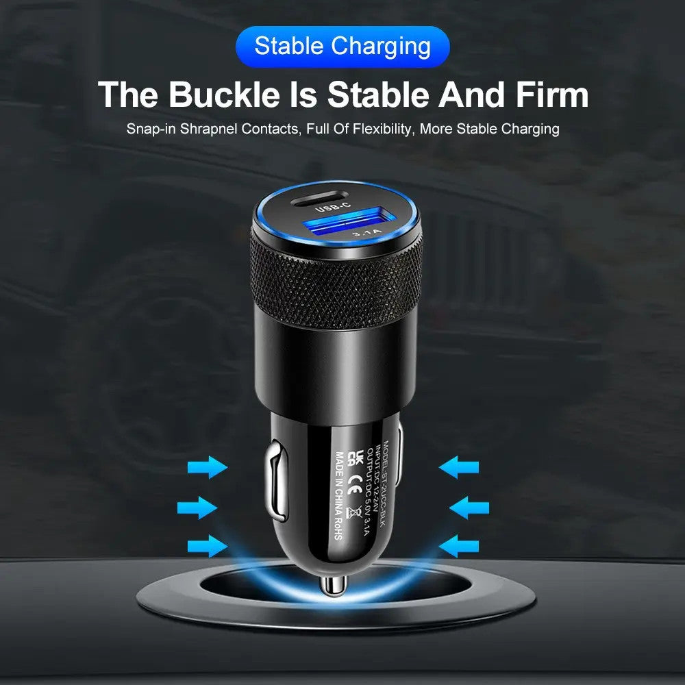 Fast Charging USB+TYPE-C Car Charger universal socket adaptor