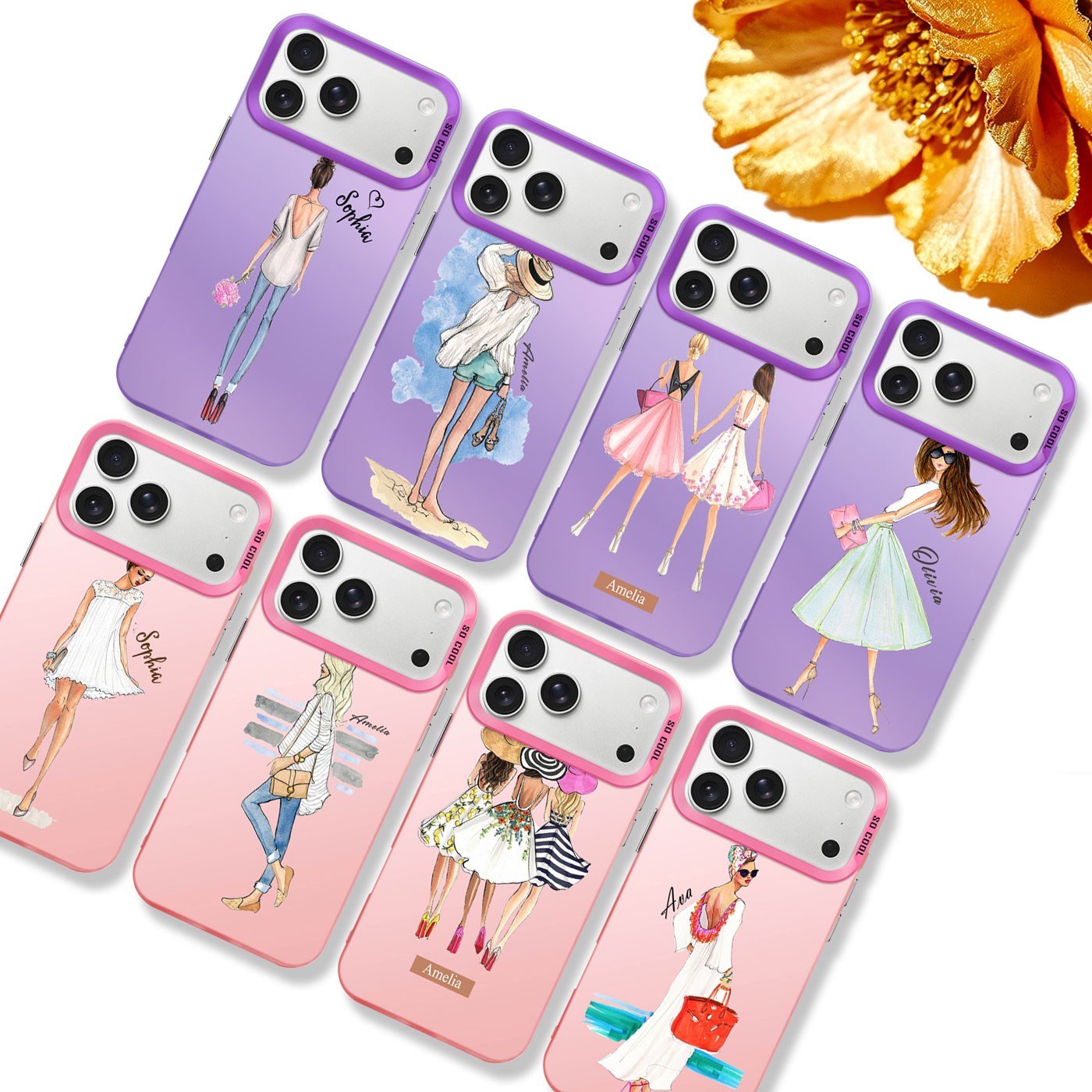 IPhone Case For iPhone 16 Pro 14 15 Pro Max 17e Customized Fashion Girls Cover