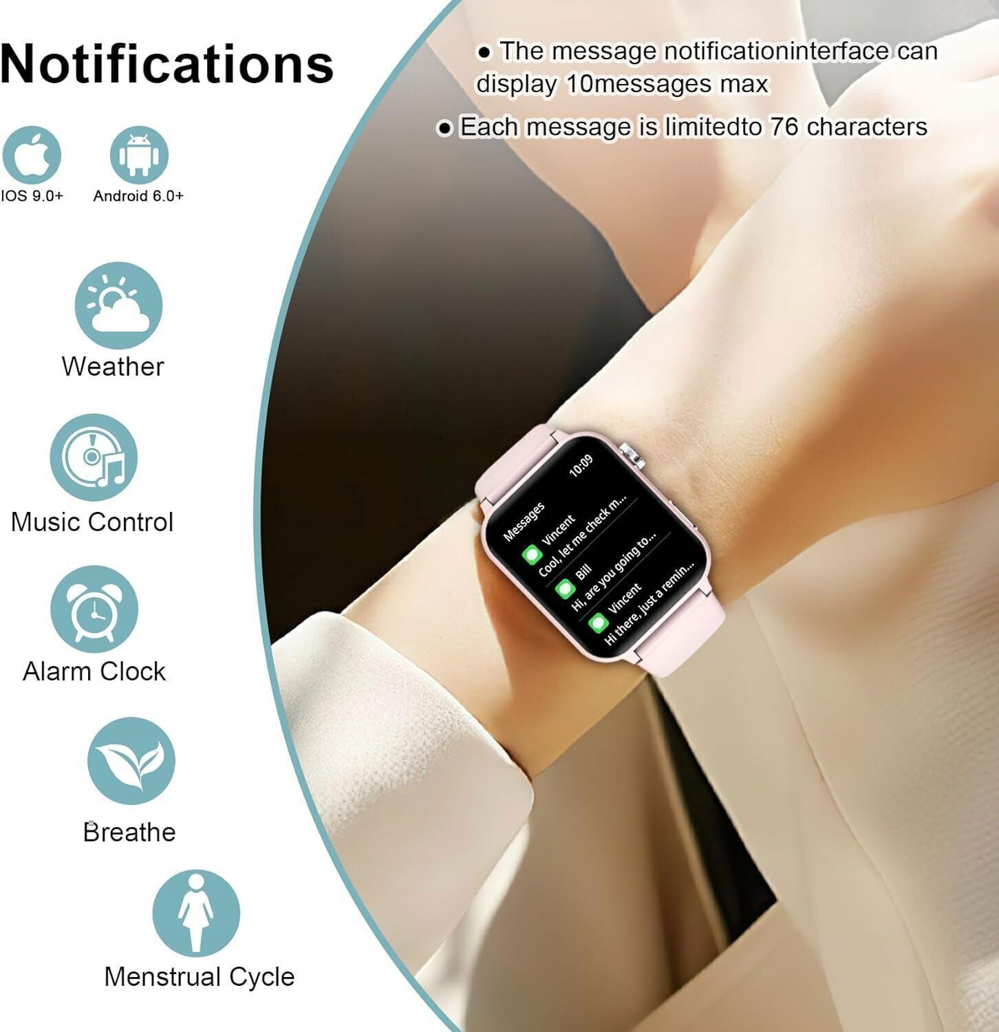 Alexa Smart Watch Women Make Calls Bluetooth Phone Call Watch For IPhone Samsung