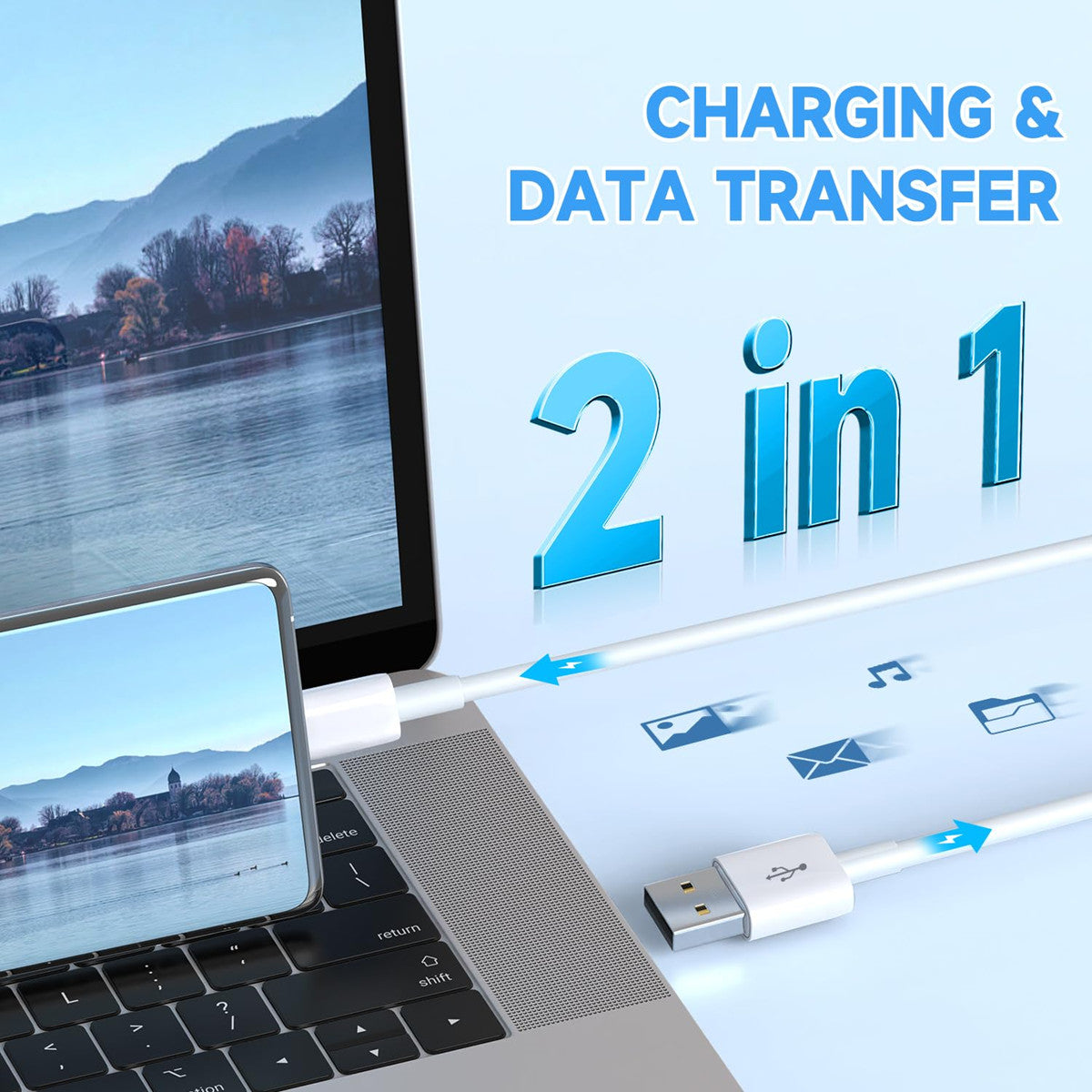HeavyDuty USB to Type C Charging Cable Fast Phone Charger Long 25cm 1m 2m 3m UK