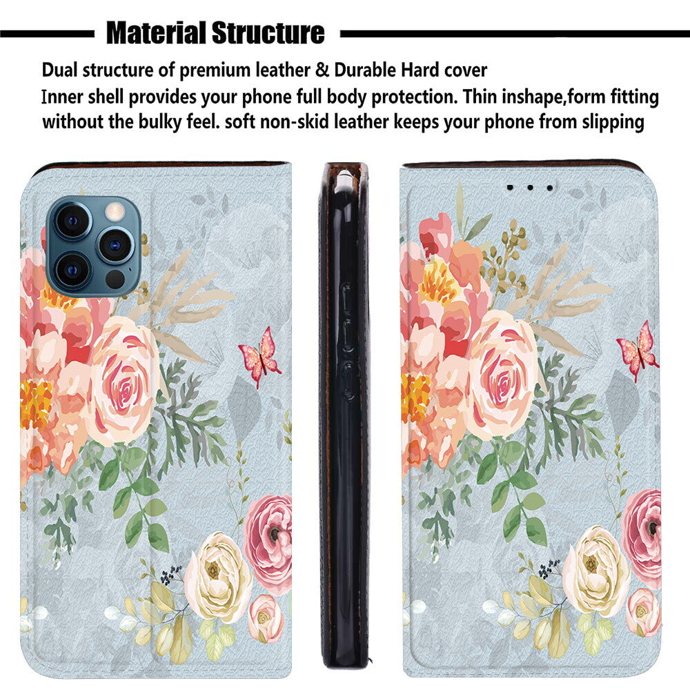Scenery PU Leather Stand Phone Cover Case For Apple iPhone air/17/17 Pro