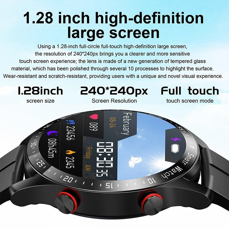 Mens Smart Watch Call Laser Health Blood Pressure Fitness Sports