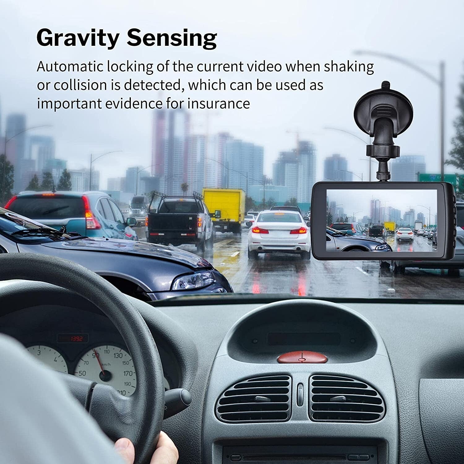 Car Dash Cam With 32GB SD Card HD 1080P LCD Dual Lens Front And Rear Camera UK