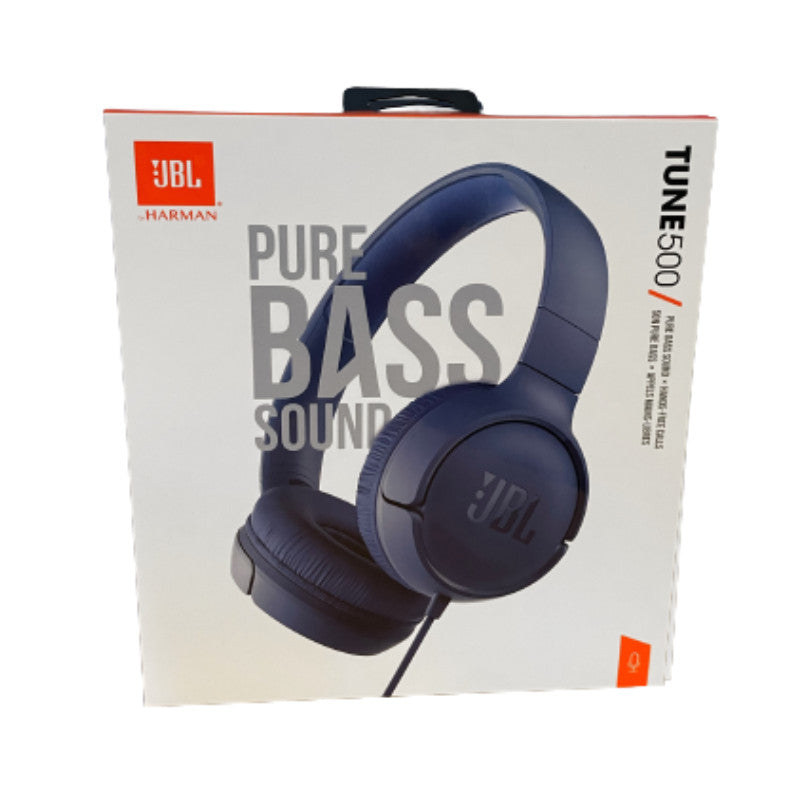 JBL Tune 500 Wired Headphones On-Ear Pure Bass with Remote & Mic - 4 Colours