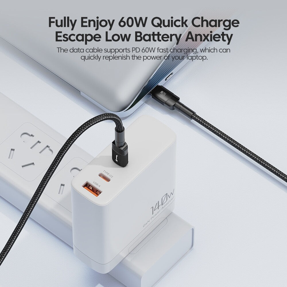 Type C to Type C Cable 3A 60W Fast Charger Braided Long Lead 0.25M 1M 2M 3M