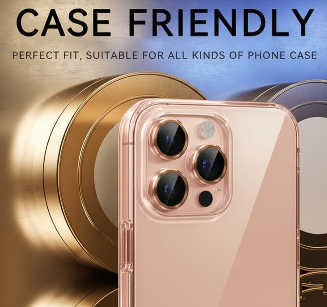 Camera LensGlass Protector Metal Ring for iPhone 17 Pro 14Pro 15Pro 16Pro 17E 13