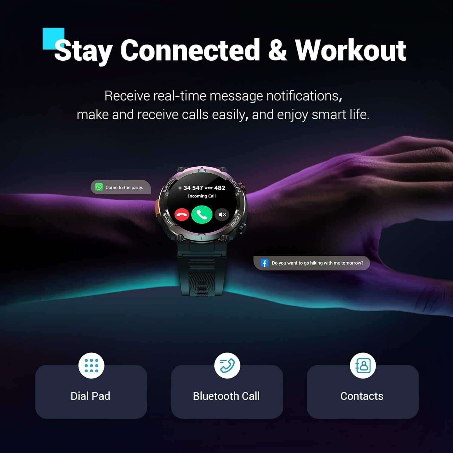 Blackview Military Smart Watch for Men (Answer/Make Calls) 1.45" Fitness Tracker