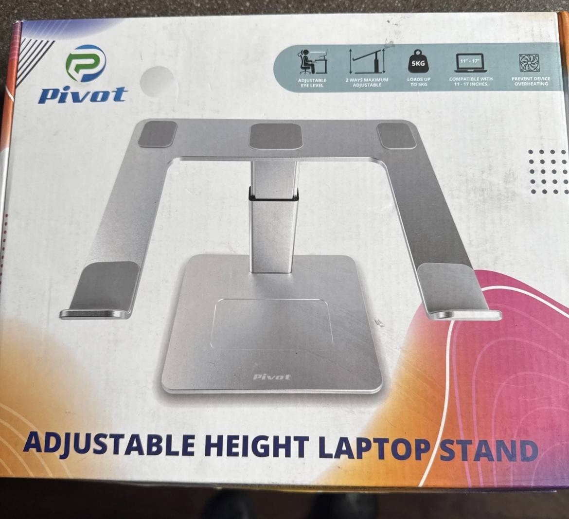 Pivot Laptop Stand for Desk – Adjustable Aluminium Laptop Grey Black Gold Silver