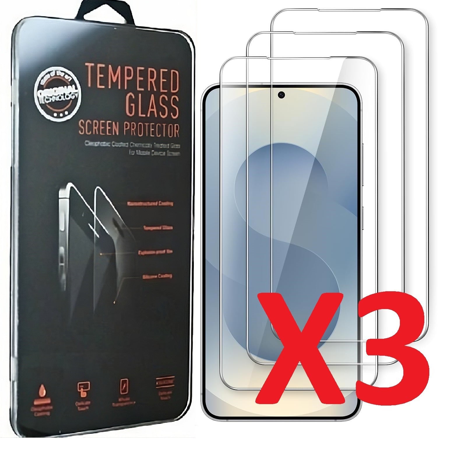 For Samsung S25 Ultra S24 S23 Ultra S22 S21 Plus Tempered Glass Screen Protector