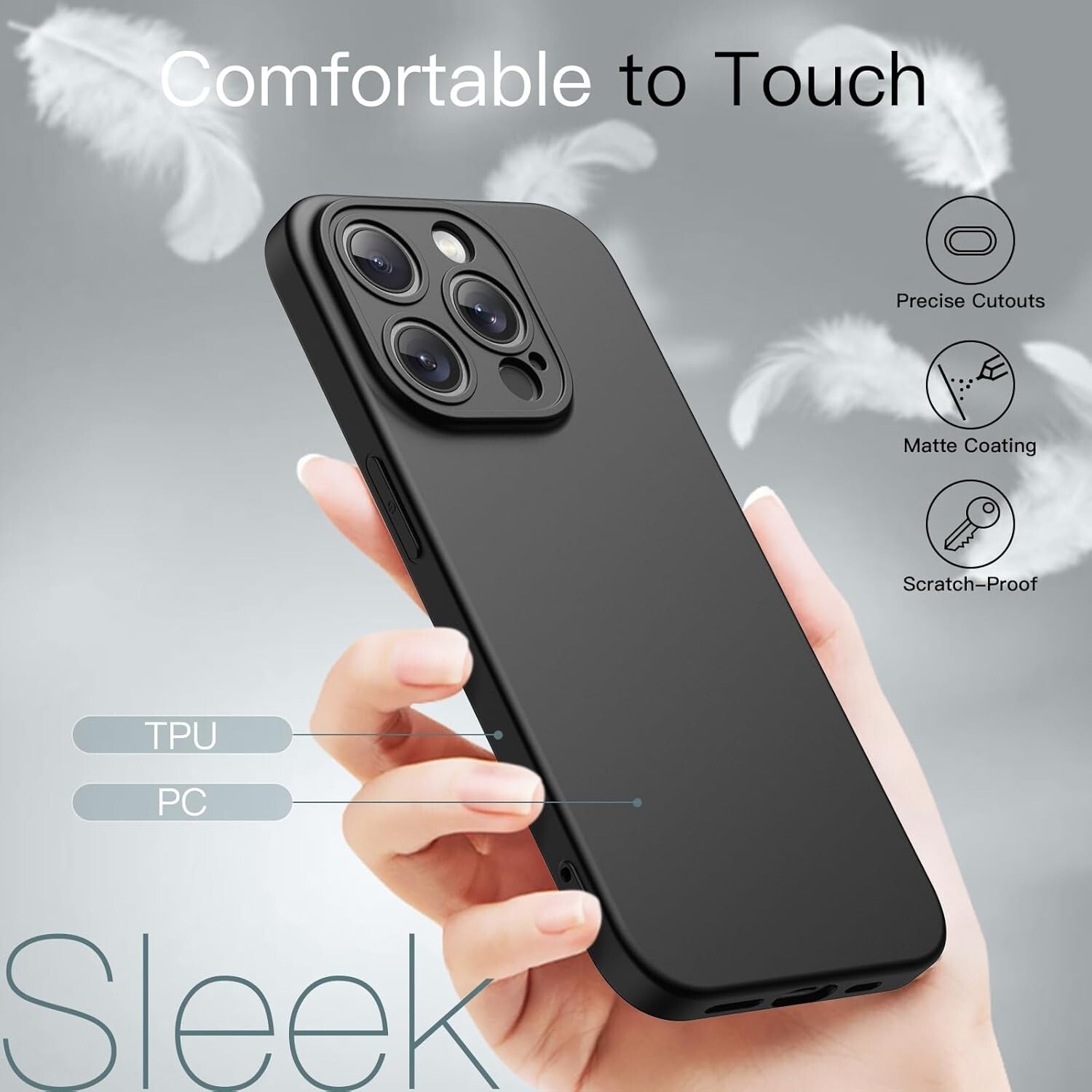 BLACK Case For iPhone 17 16 Pro Max 15 14 Plus 13 12 11 Shockproof Phone Cover