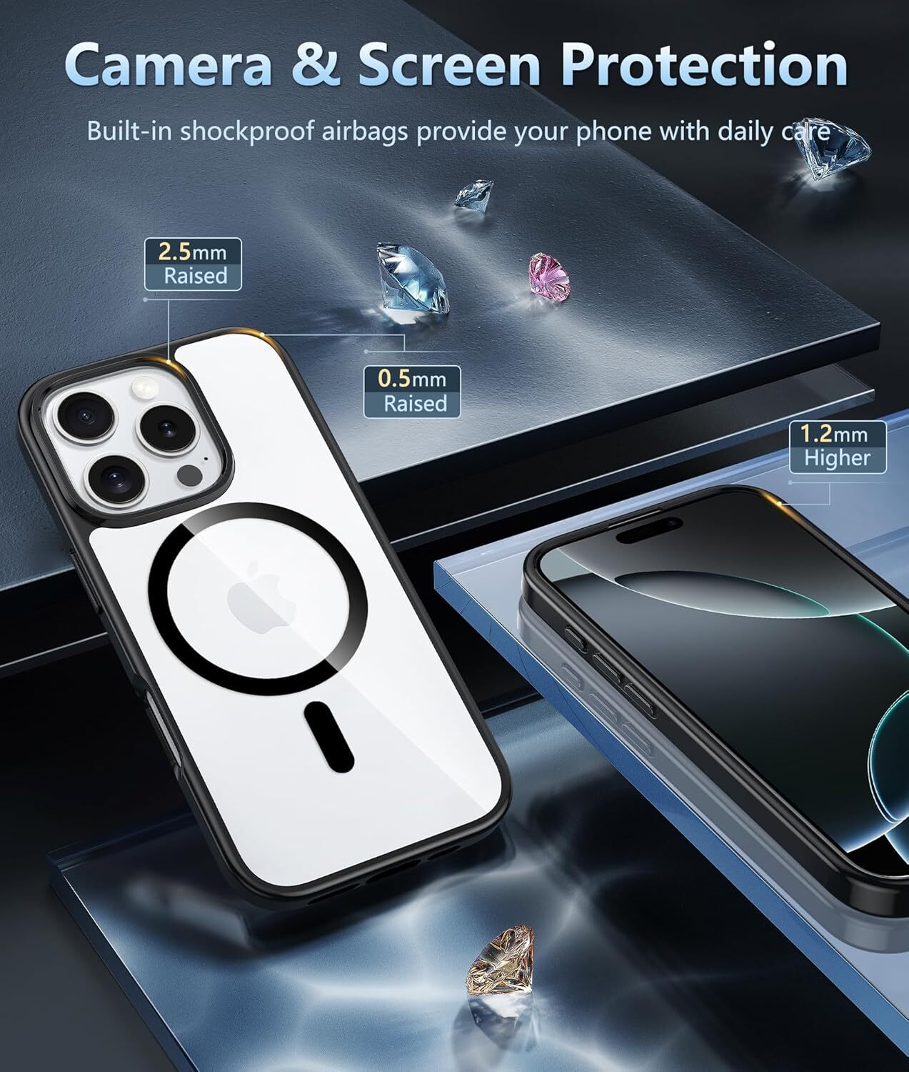 Shockproof Magnetic Case for iPhone 17 Pro Max, 16,17e,16 Pro,14Pro,15,13,12,14