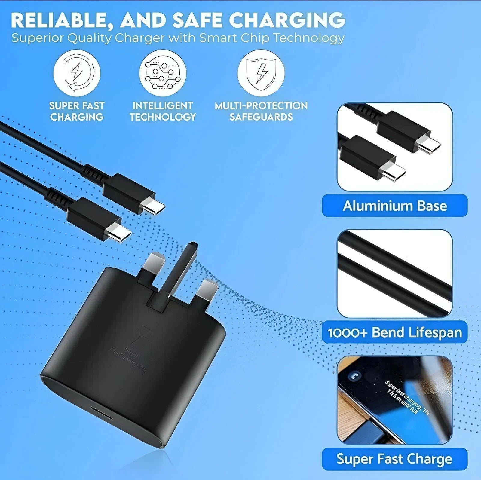 25W Fast Charger Adapter Plug & Cable For Galaxy Phones S20 S21 S22 S24 S25 S26