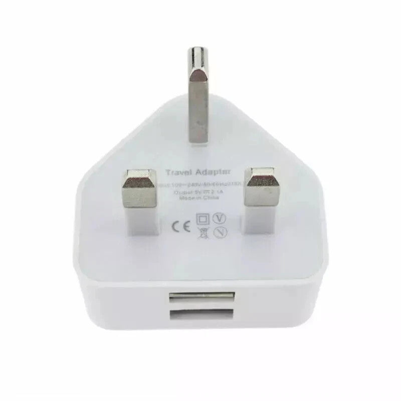 UK 3 Pin Dual USB Plug Adapter Mains Wall Charger 1/2/3-Port For Phones Tablet
