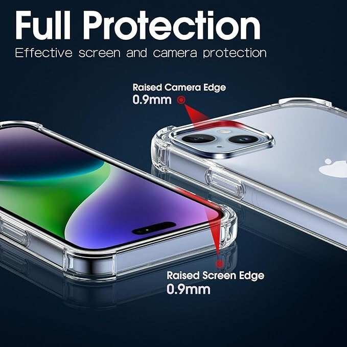 Case For iPhone 16 15 14 Pro Max Plus 13 11 12 7 8 Clear Cover Shockproof