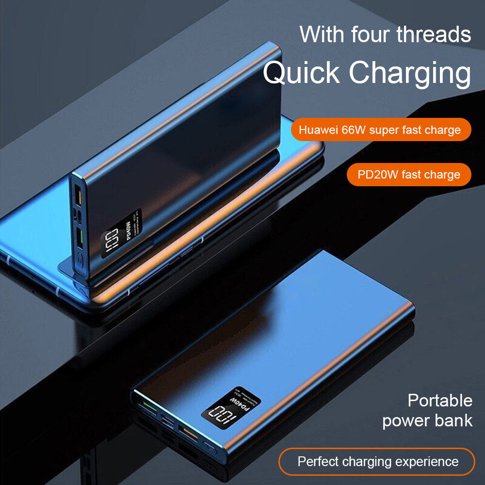 20000mAh 66W Portable Power Bank USB LCD External Battery Charger For Cell Phone