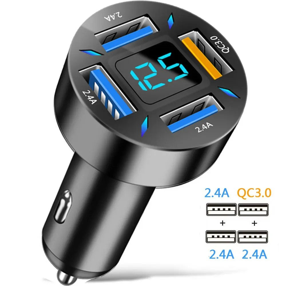 Fast PD PPS Car Charger 4-Port USB C Quick Charge 3.0 Universal Adapter