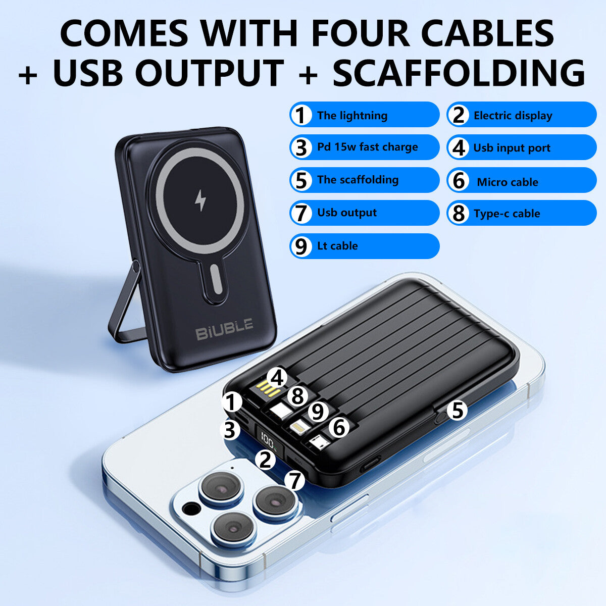 9000000mAh Power Bank 4 USB LED Fast Charger Battery Pack for Mobile Phone