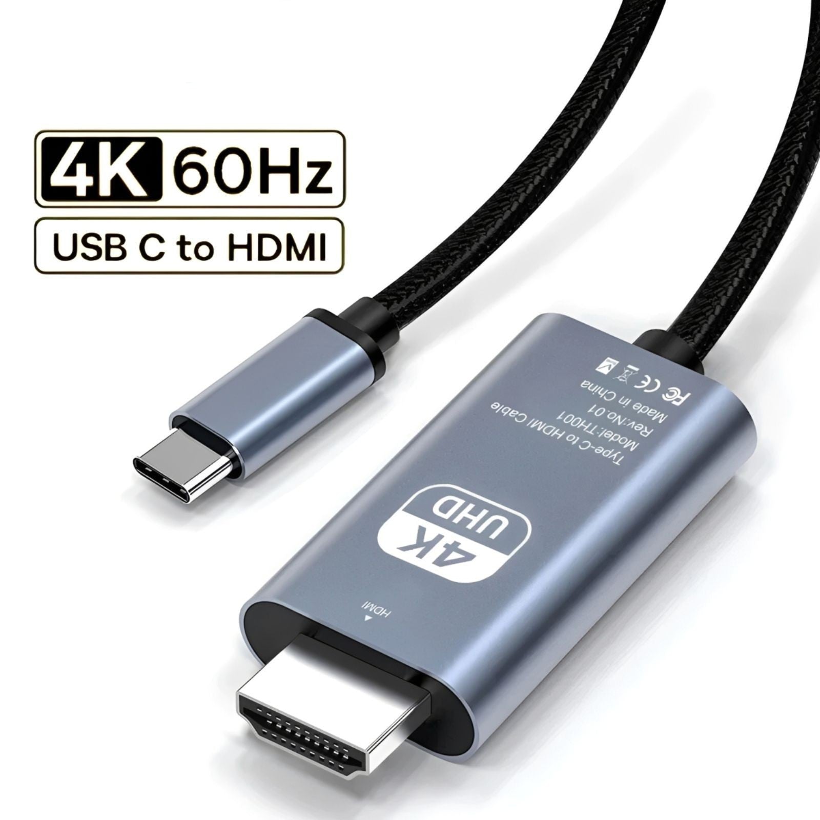 Type C to HDMI Adapter Converter 4K HDTV Cable For HUAWEI Samsung 2M