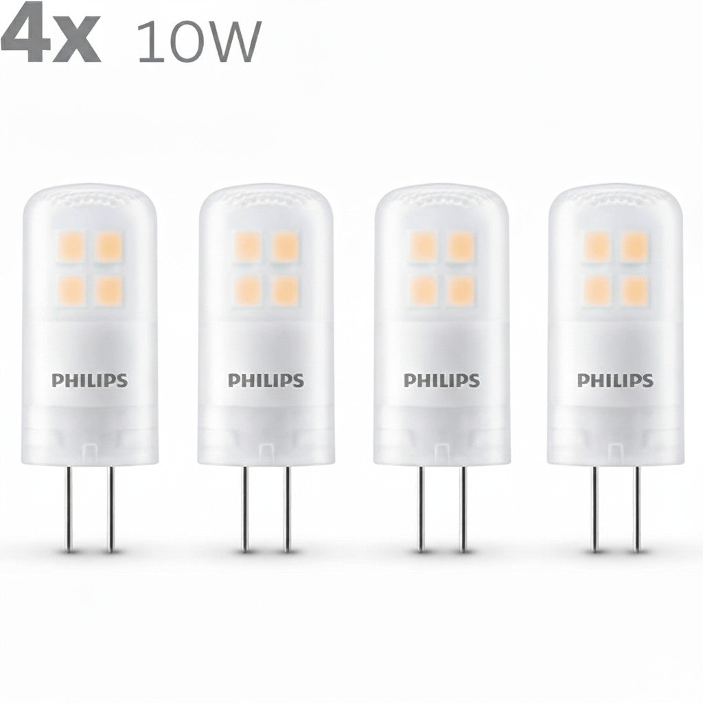 Philips LED G4 Capsule 1W = 10W Warm White 2700K 115lm 12V Low Voltage - 4 Pack