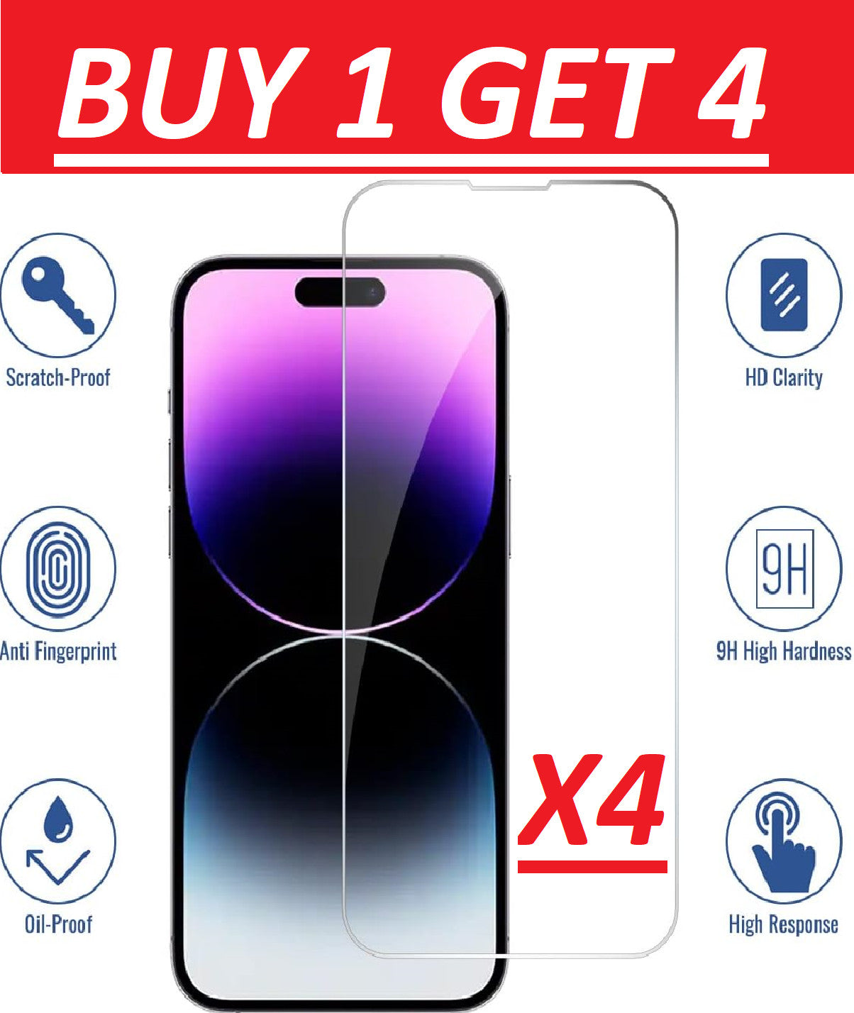 Tempered Glass Screen Protector For iPhone 16 15 14 13 12 11 Pro Max Mini X Plus
