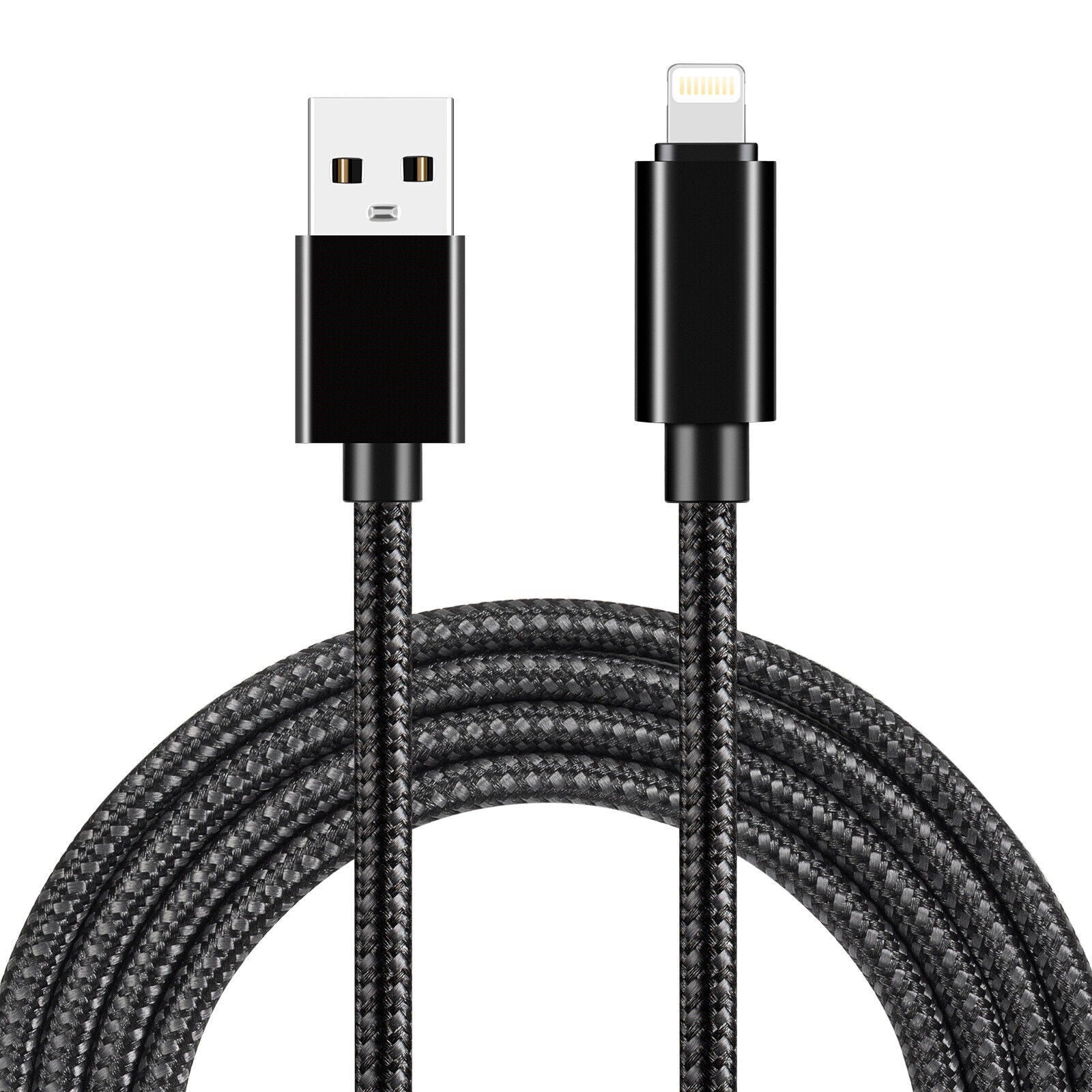For iPhone Charger Cable Heavy Duty Braided USB Charging Lead Data Sync 1M 2M 3M