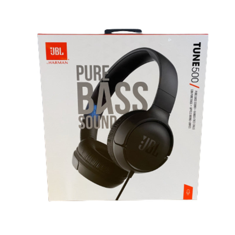 JBL Tune 500 Wired Headphones On-Ear Pure Bass with Remote & Mic - 4 Colours