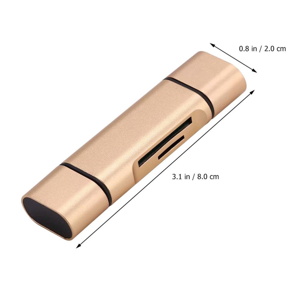 USB Type Dual Slots Adapter for Computer Laptop Phone Reader