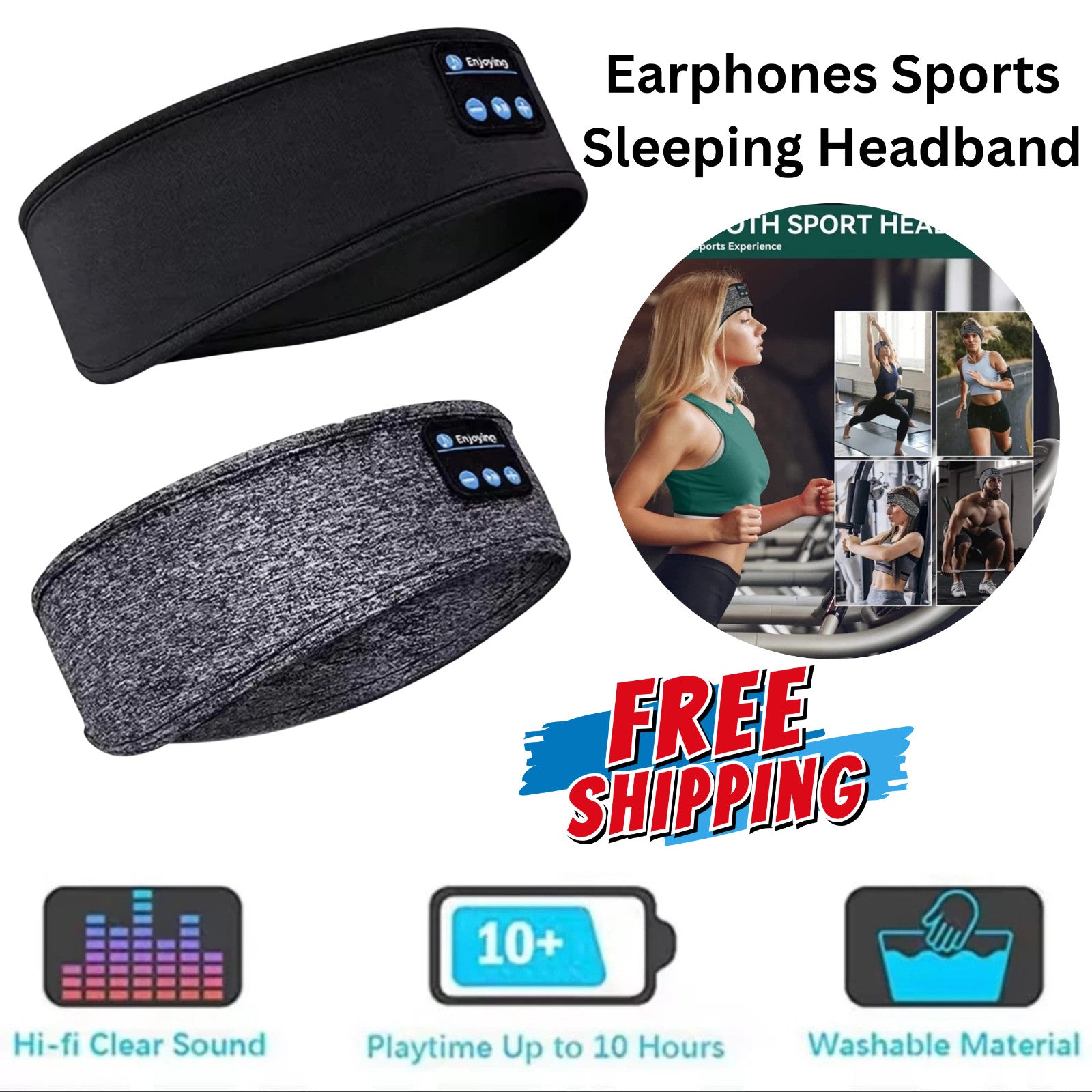 Sleep Headband Snooze band Sleep Headphones Bluetooth 5