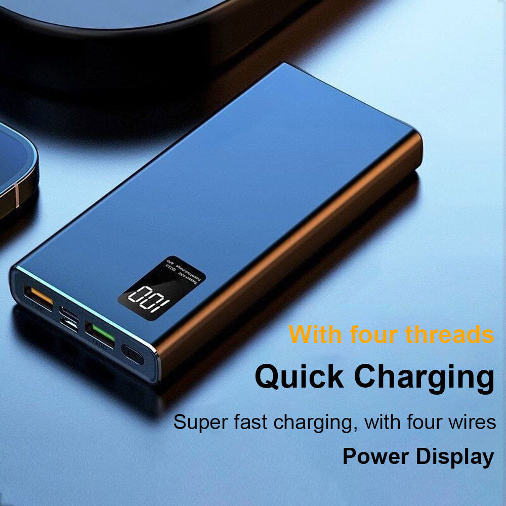 20000mAh 66W Portable Power Bank USB LCD External Battery Charger For Cell Phone